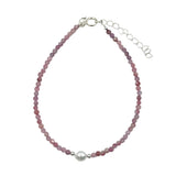 Pink Tourmaline Faceted Stone & Pearl Collection Bracelet
