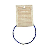 Lapis Lazuli Faceted Stone & Pearl Collection Bracelet