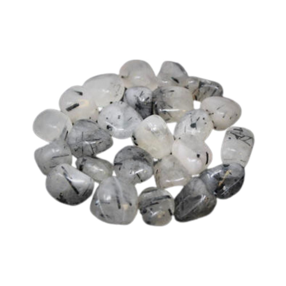 Tourmalinated Quartz Tumbles - earths elements