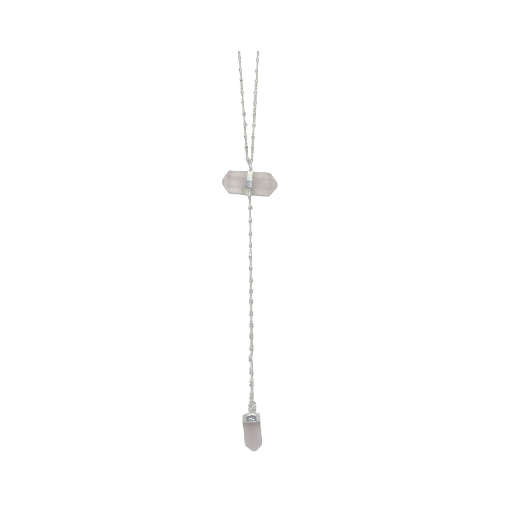 Rose Quartz Double Crystal Necklace