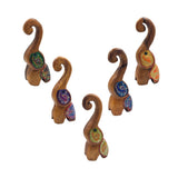 Elephant Standing Hand Painted Wooden Carving - Surprise Color