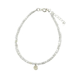 Moonstone Faceted Stone & Charm Bracelet 925