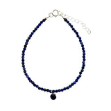 Lapis LazuliFaceted Stone & Charm Bracelet 925