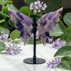 Amethyst Butterfly Wings on a Black Stand