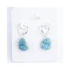 Aquamarine Raw Hoop Earrings