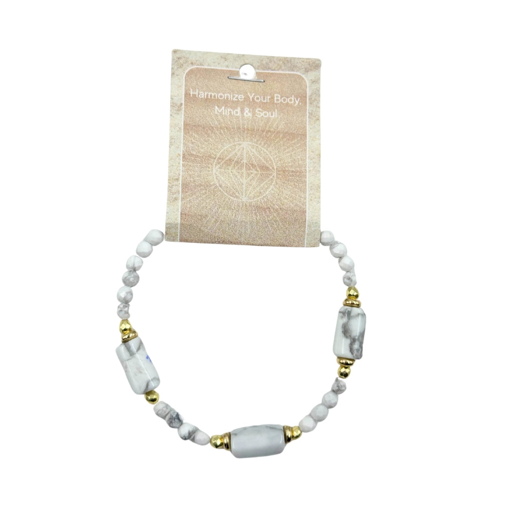 Howlite Hexagon Stone Bracelet