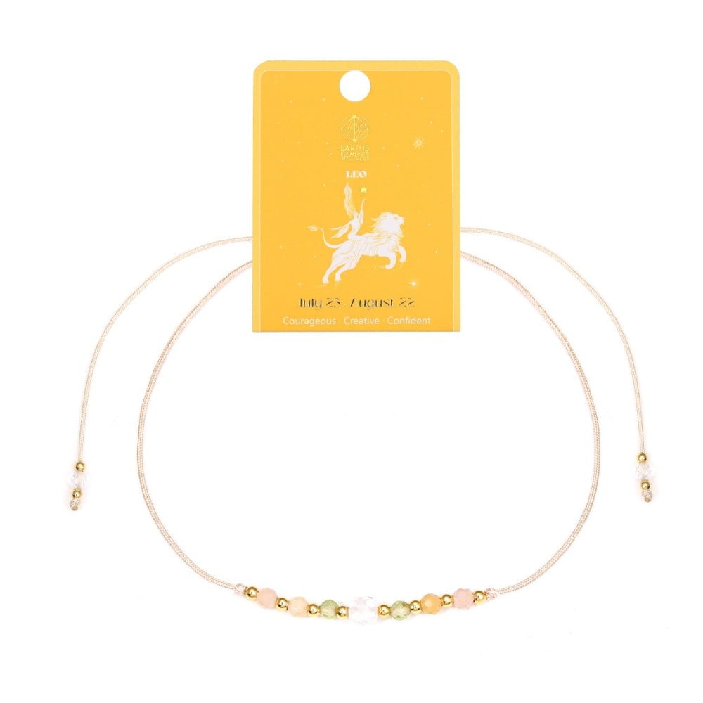 Bracelet - Zodiac, Leo with beaded details on a white background