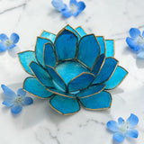 Blue Capiz Shell Candle Holder