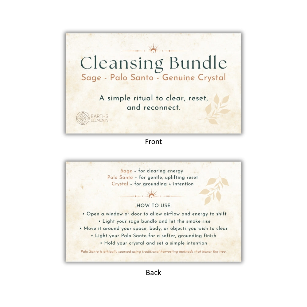Cleansing Bundle packaging with instructions on a white background