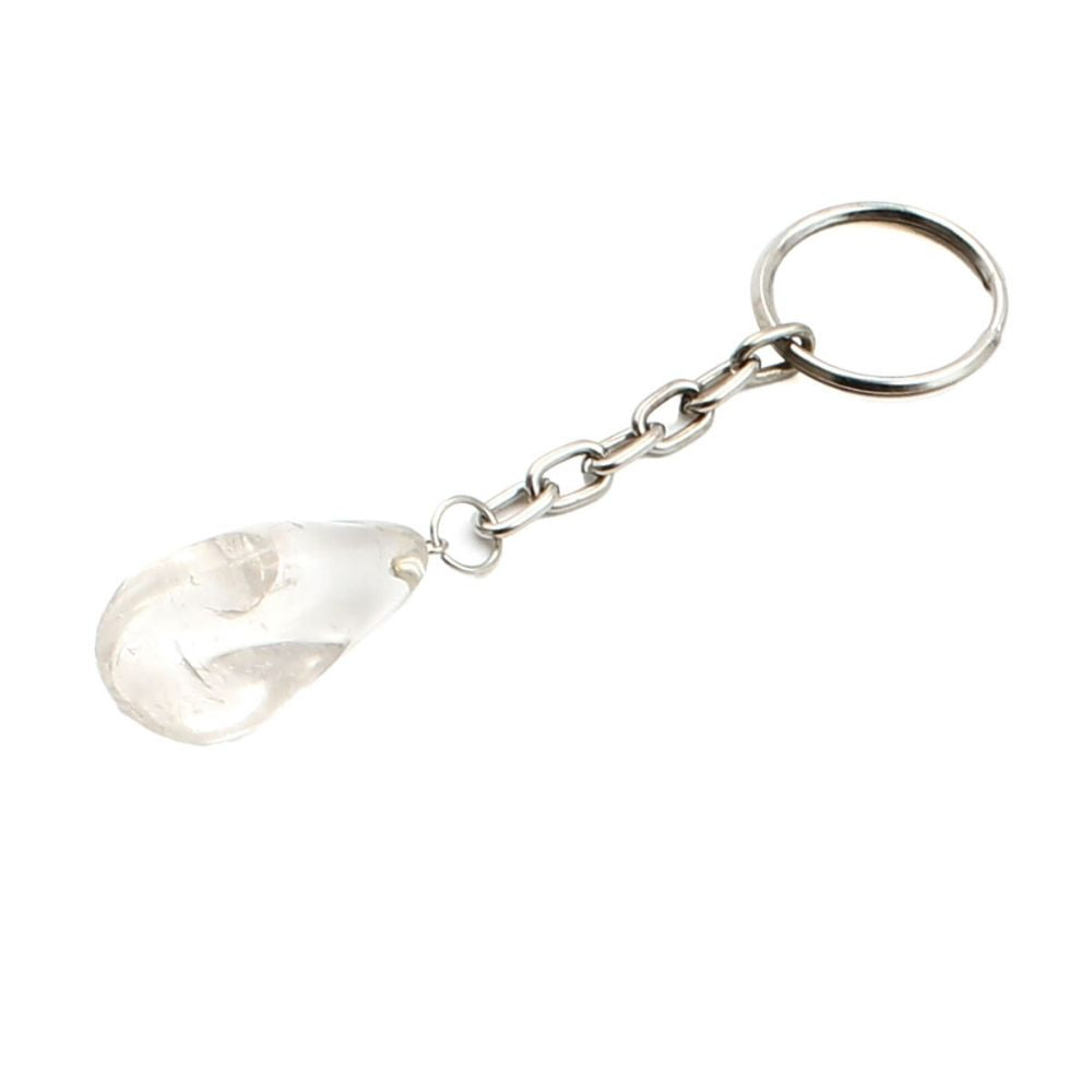 Clear Quartz Crystal Keychain