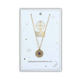 Earths Elements Gold Mala Necklace with Amethyst Gem