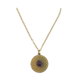 Earths Elements Gold Mala Necklace with Amethyst Gem