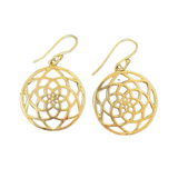 Flower of Life Earrings - Brass