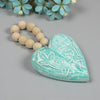 Blue Hanging Heart with Beads