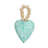 Blue Hanging Heart with Beads
