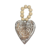 Brown Hanging Heart with Beads