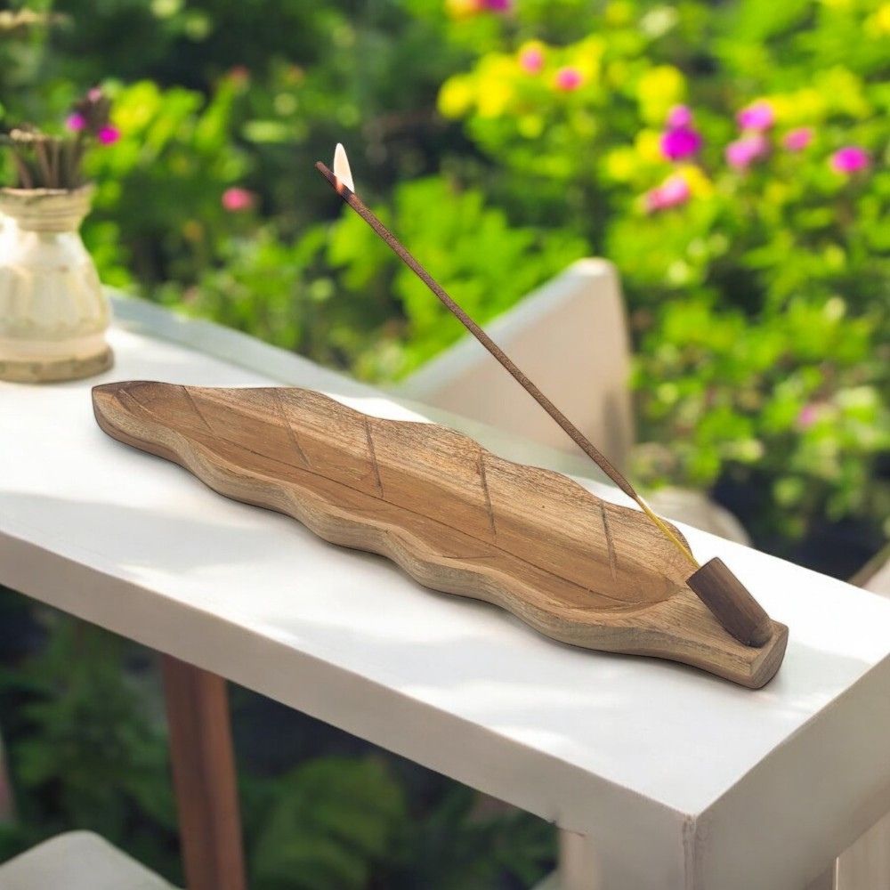 Incense Stick Burner - Teak Root Leaf