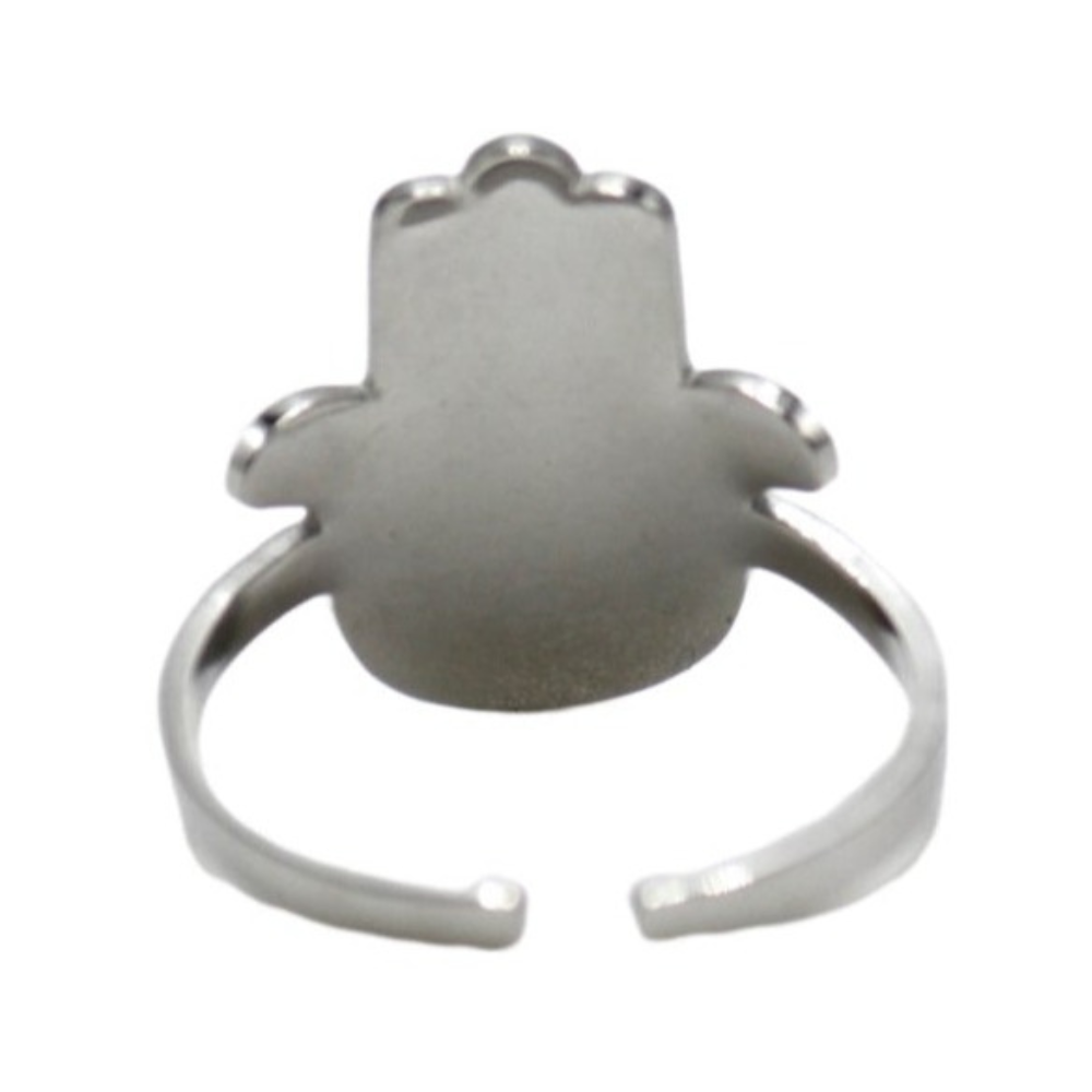 Sacred Geo Ring - Hamsa Silver