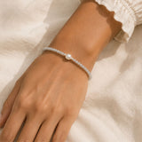 Moon stone bracelet on wrist