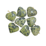 Olive serpentine Heart Pendant