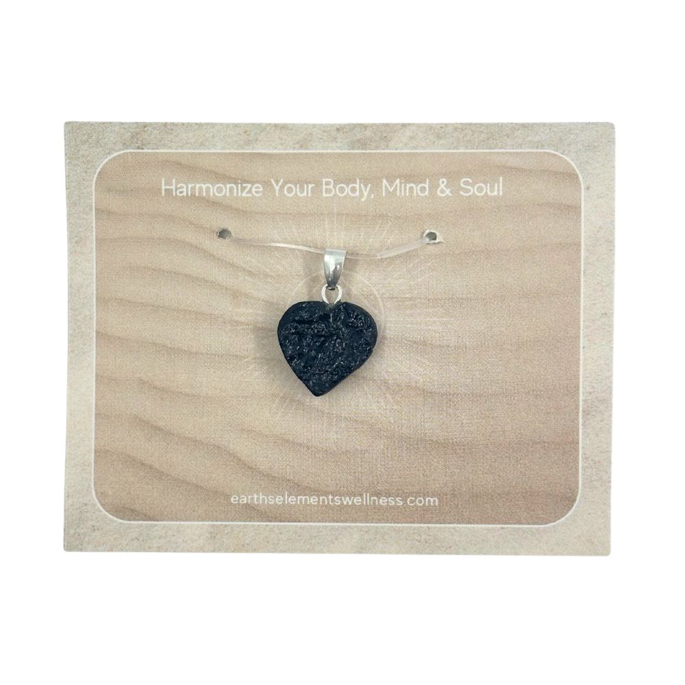 Black Tourmaline Heart Pendant - 925