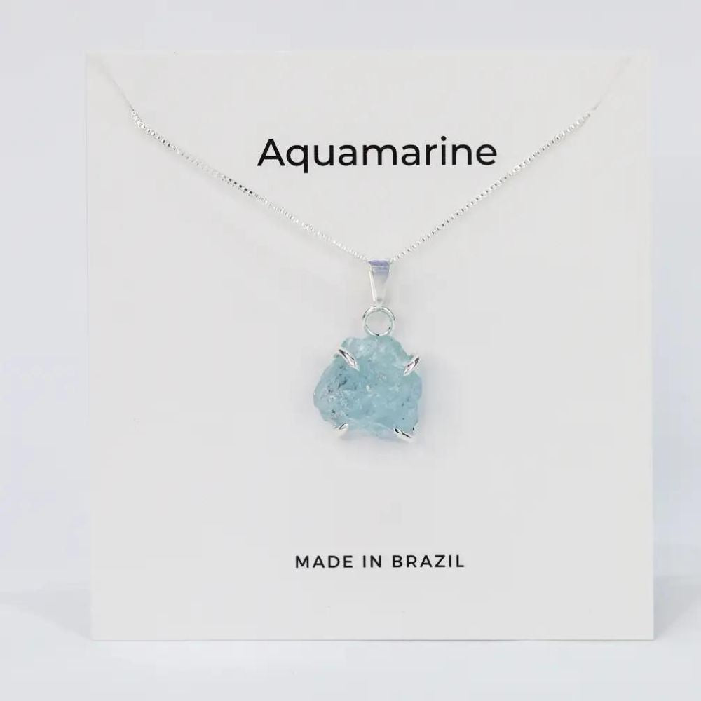 Necklace - Raw Aquamarine