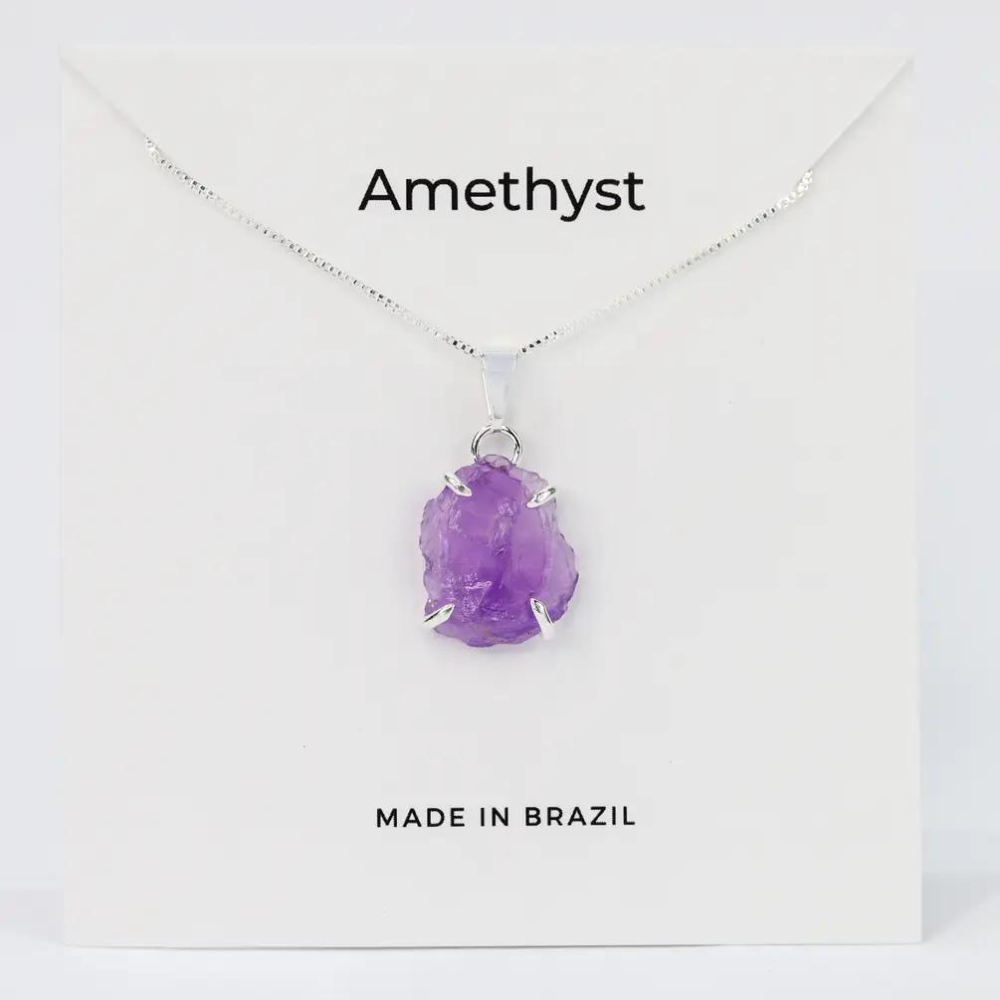 Amethyst Raw Crystal Necklace