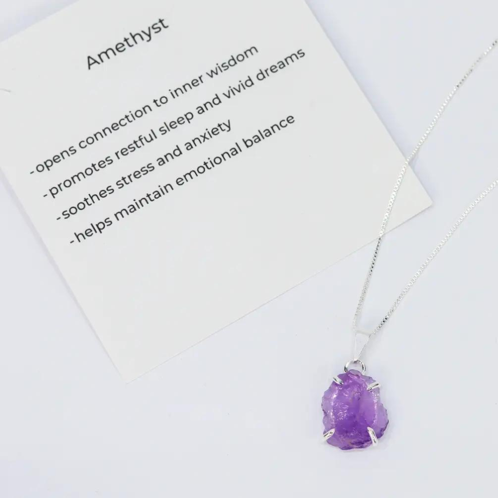 Amethyst Raw Crystal Necklace