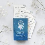 Set of power affirmation cards with a dreamcatcher design on a light background