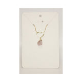 Raw Rose Quartz Heart Crystal Necklace