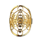 Sacred Geo Ring - Metatron Cube Gold