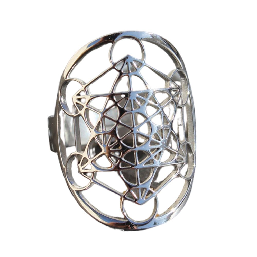 Sacred Geo Ring - Metatron Cube Silver