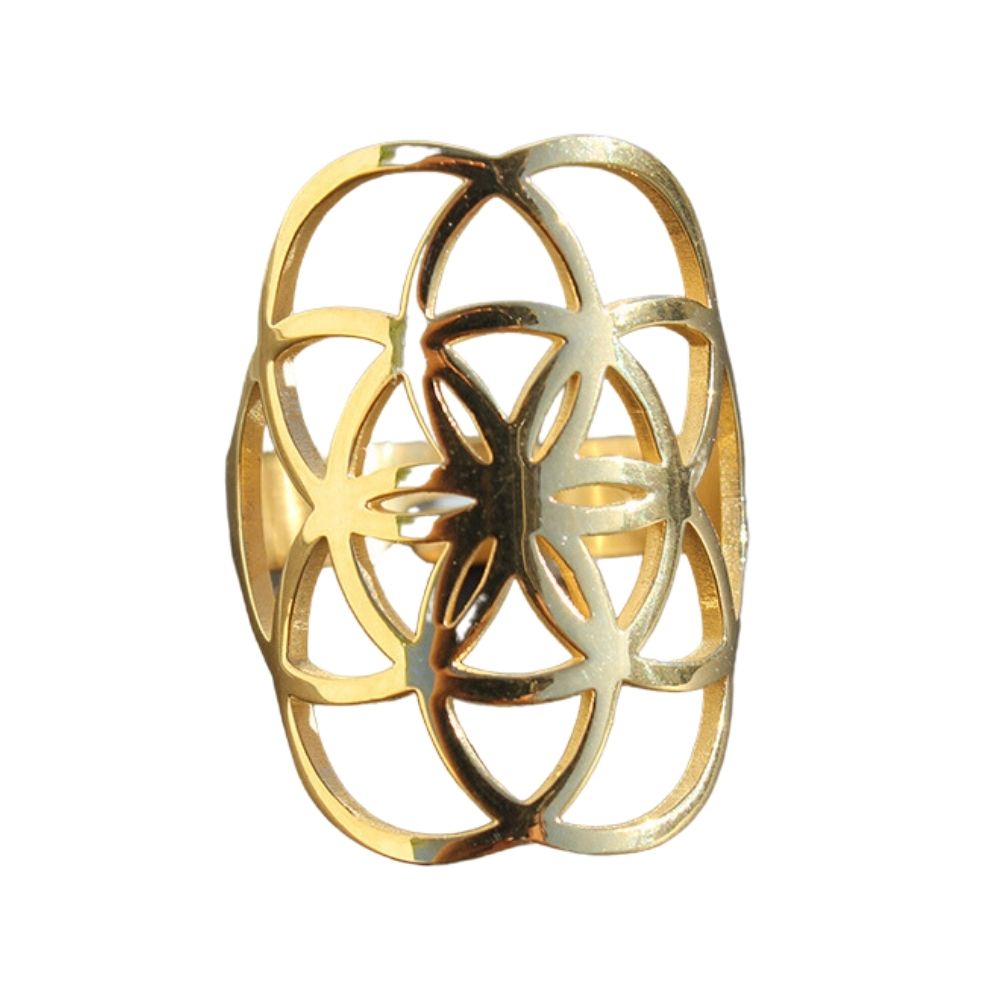 Sacred Geo Ring - Seed of Life Gold