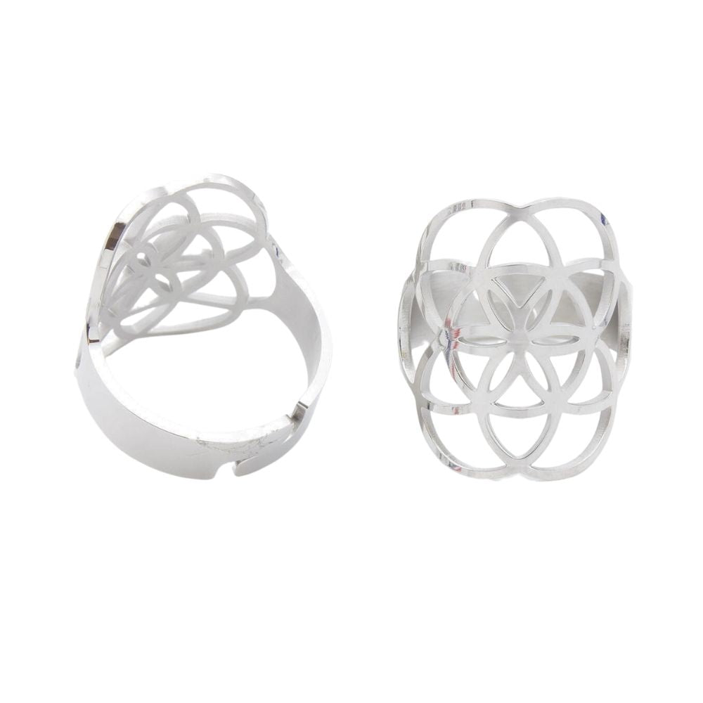 Sacred Geo Ring - Seed of Life Silver