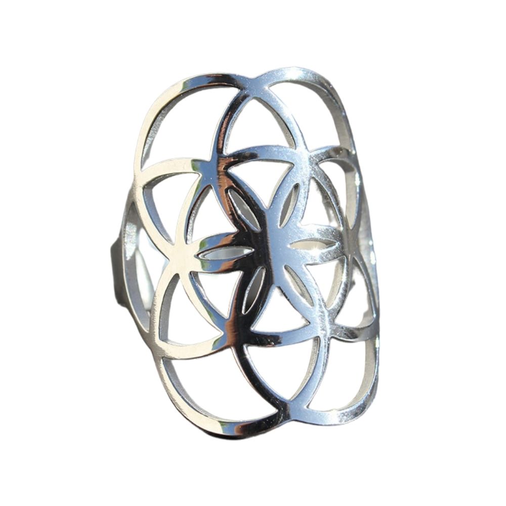 Sacred Geo Ring - Seed of Life Silver