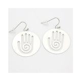 Sacred Geo Shamans Hand Earrings (Silver and Gold)