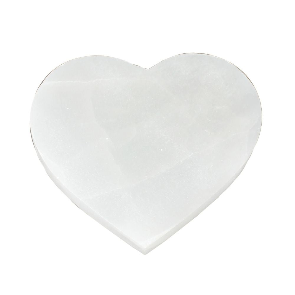 Selenite Heart Flat Coaster