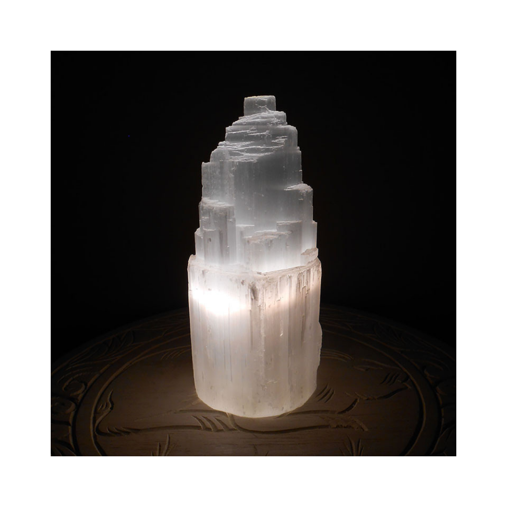 Small selenite lamp discount
