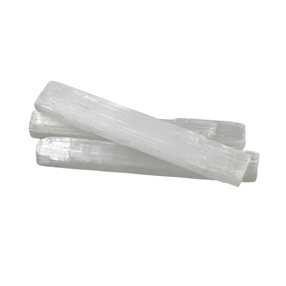 Selenite Raw Wand