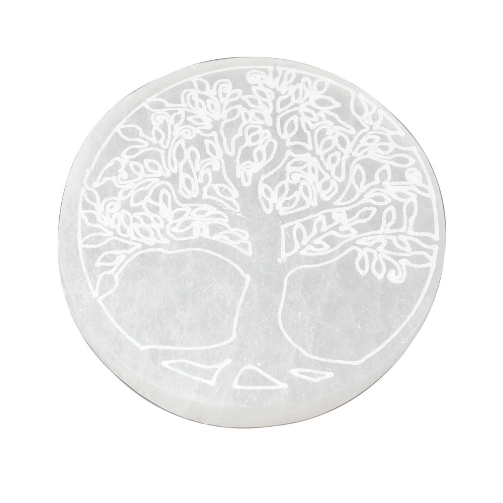 Selenite Tree of Life Charging Coaster