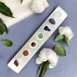 Chakra Selenite Engraved Bar