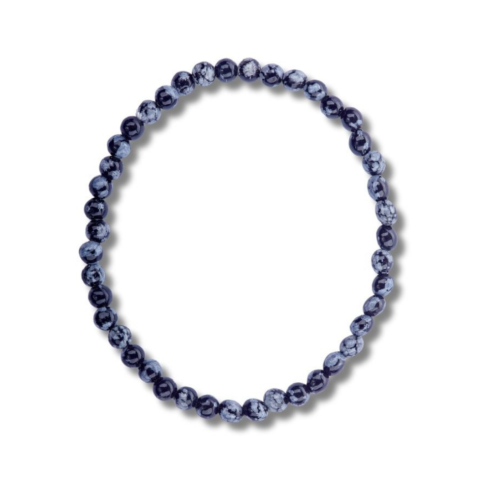 Snowflake Obsidian Mini Bracelet 4mm