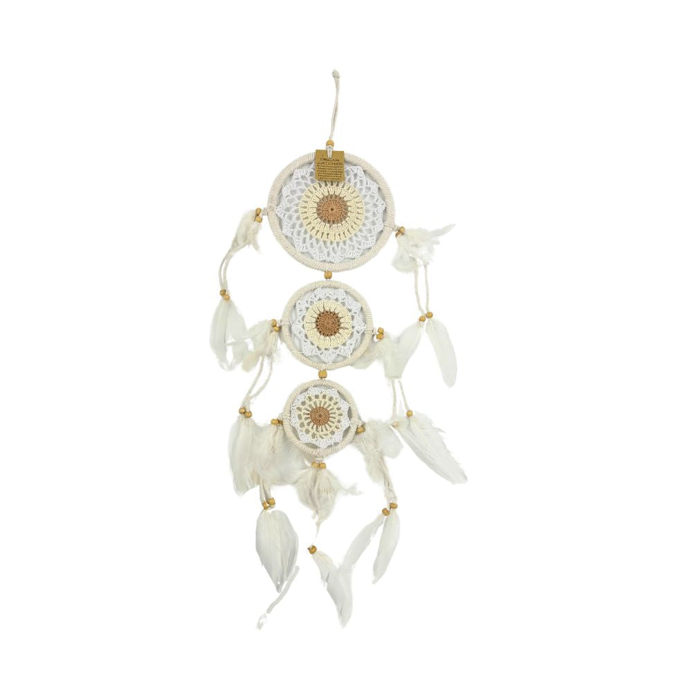 Tiered Beige & White Dreamcatcher