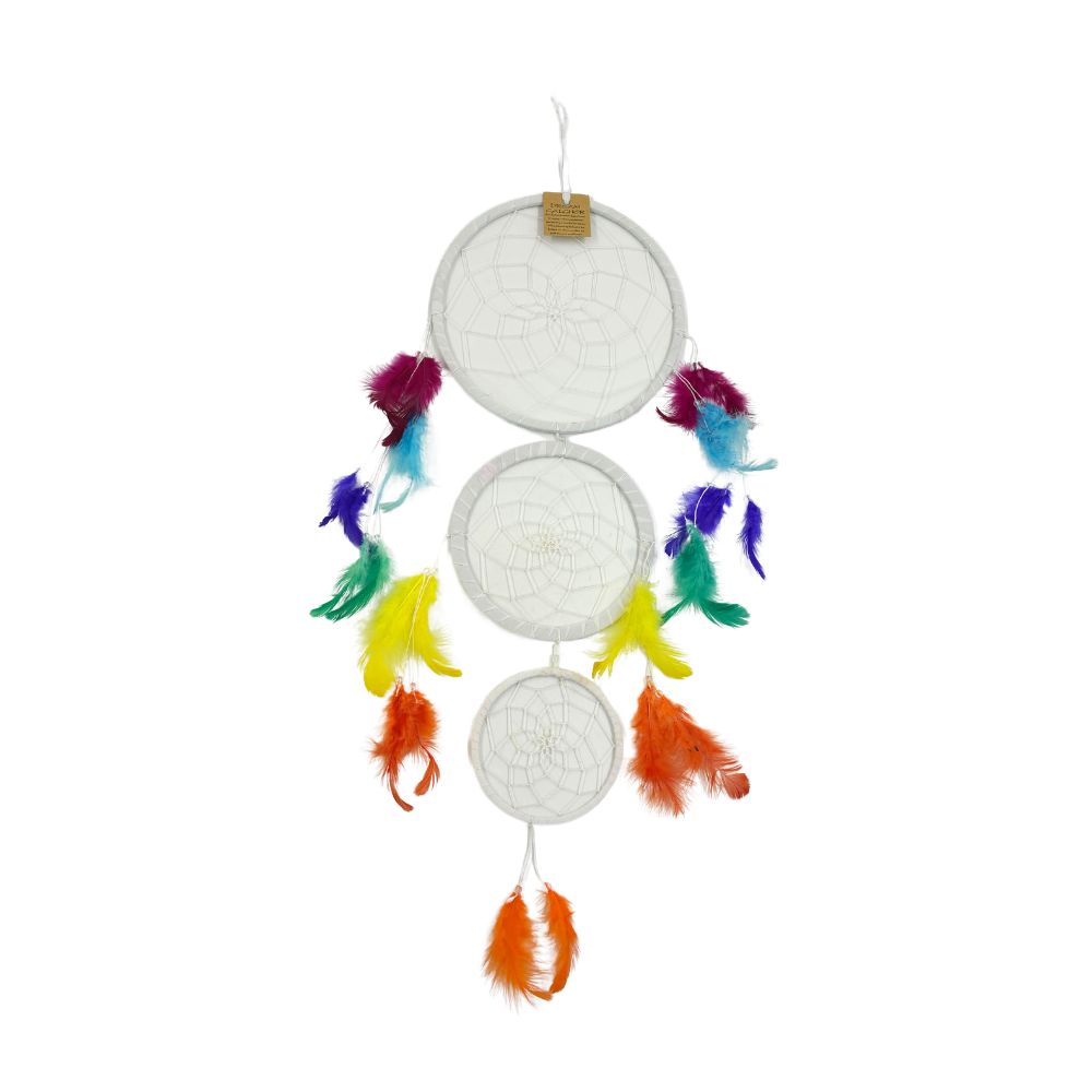 Tiered Dreamcatcher with Colored Feathers