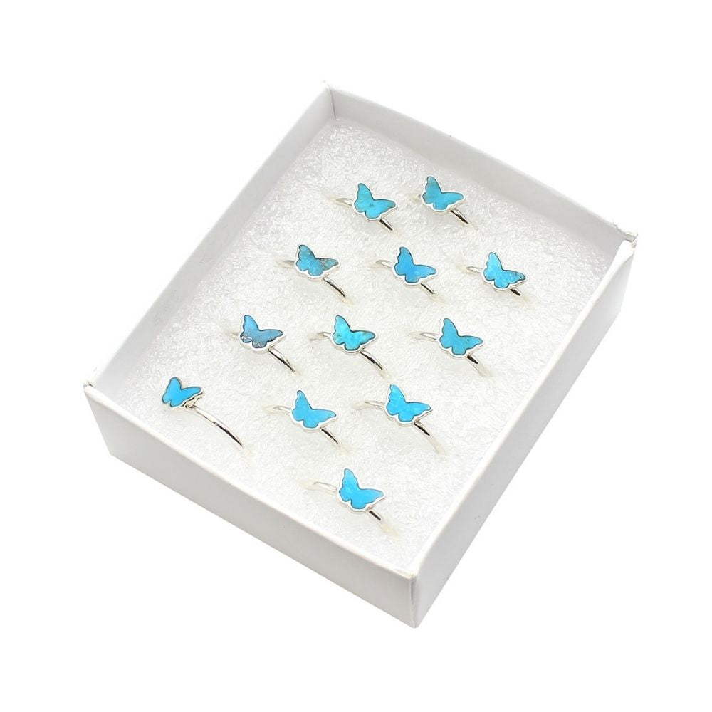 Turquoise Butterfly Silver Ring - earths elements