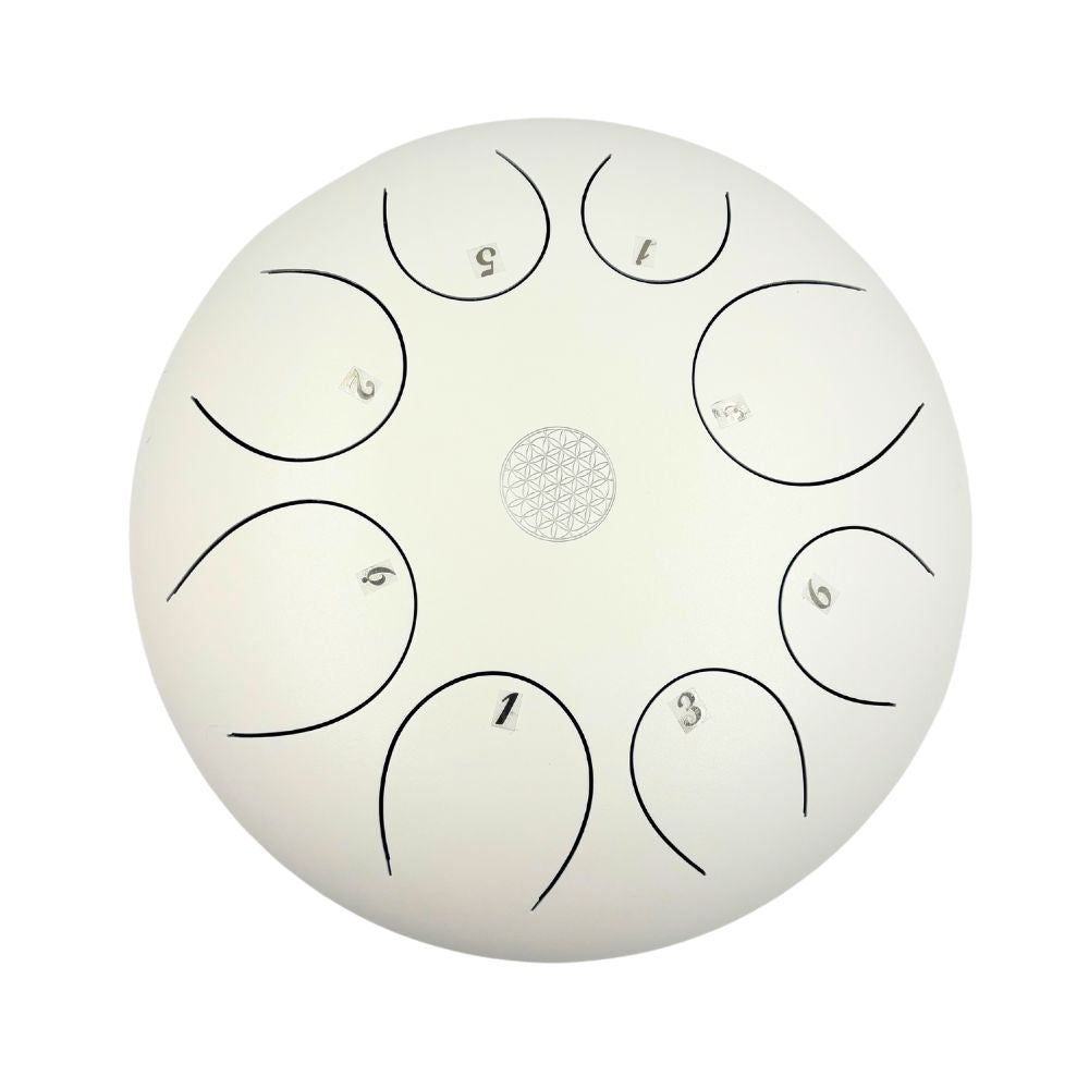 White Steel Tongue Drum - 10"