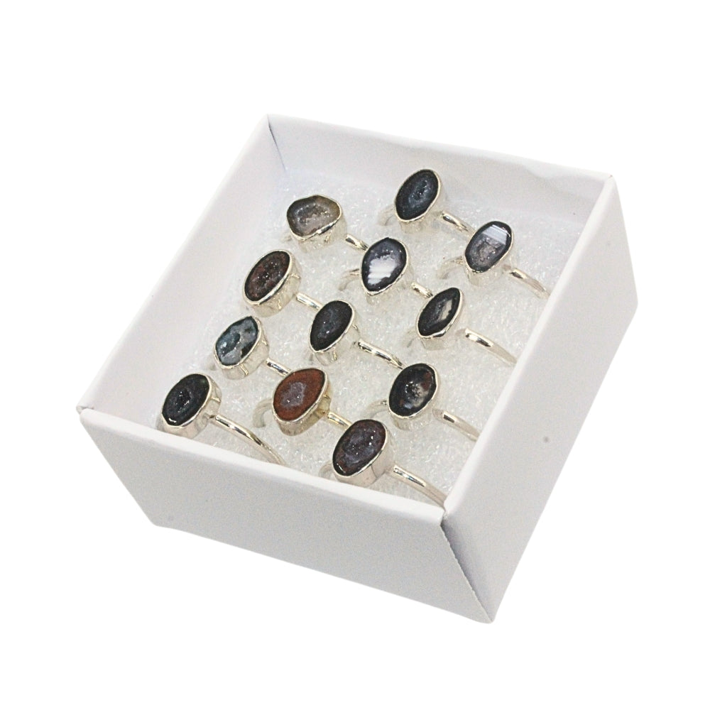 druzy geode silver ring - earths elements