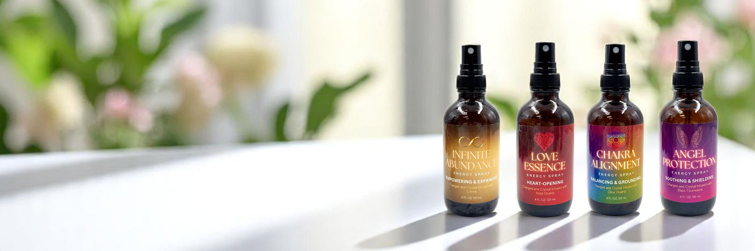 Aromatherapy sprays displayed for meditation, home rituals, and wellness routines