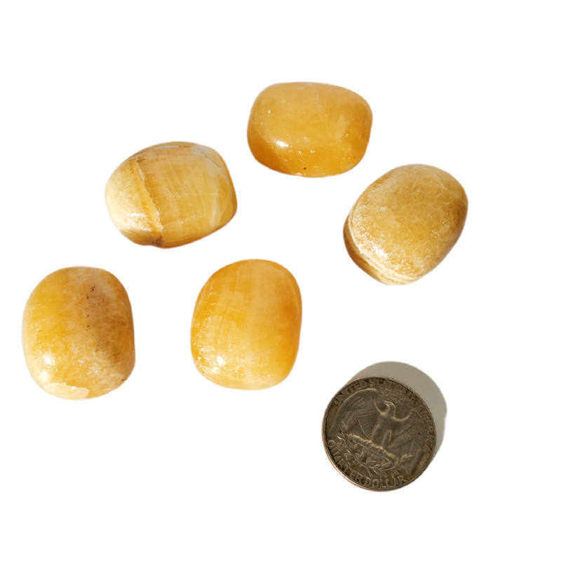 Honey calcite - Tumbled