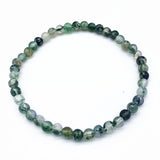 Moss Agate Bracelet 4mm